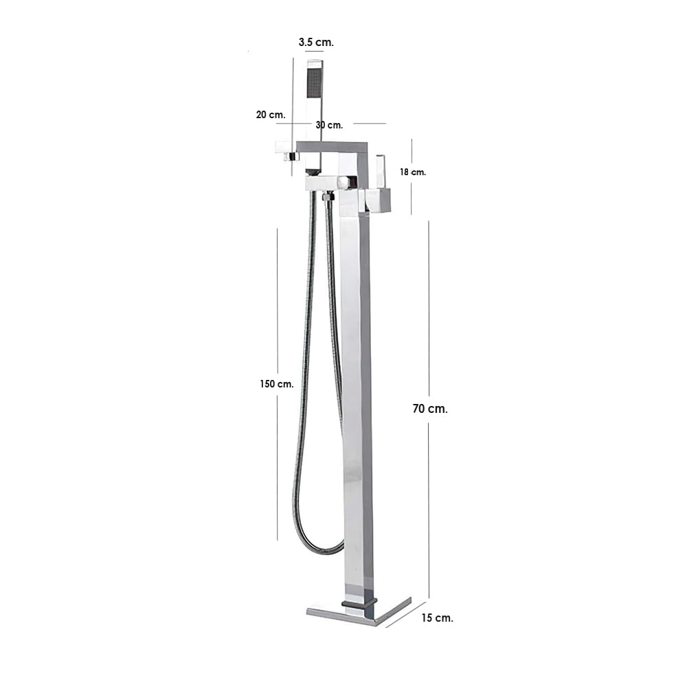 Ilios Innova | Grifo para Bañera con regadera de mano. Ideal para darle un toque elegante a tu baño.