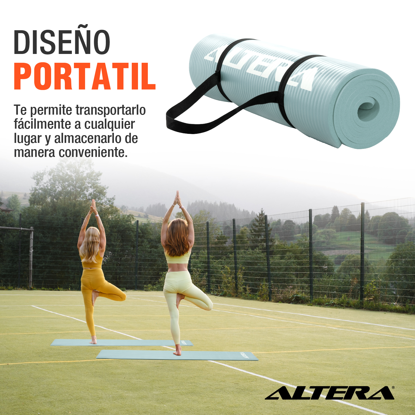 Tapete Ejercicio Altera Yoga Mat 10mm Grueso Pilates Azul Marea