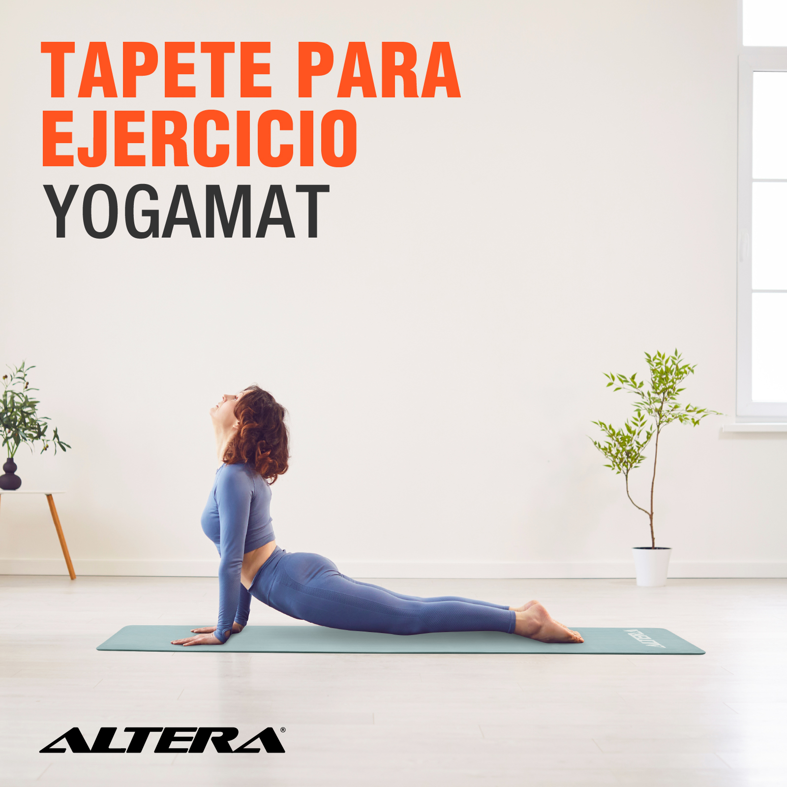 Tapete Ejercicio Altera Yoga Mat 10mm Grueso Pilates Azul Marea