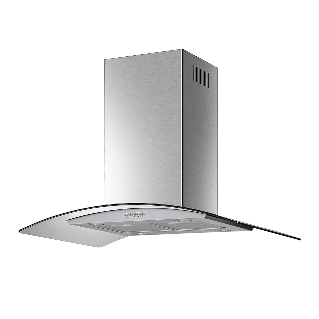 Campana Cocina Isla IHD Isola Milan 90 de 90 Cm Acero Inox Y Cristal Curvo