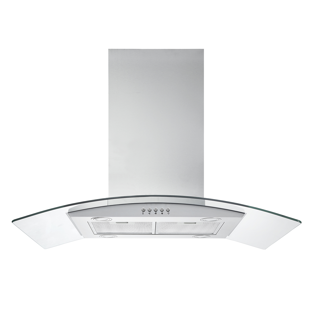 Campana Cocina Isla IHD Isola Milan 90 de 90 Cm Acero Inox Y Cristal Curvo