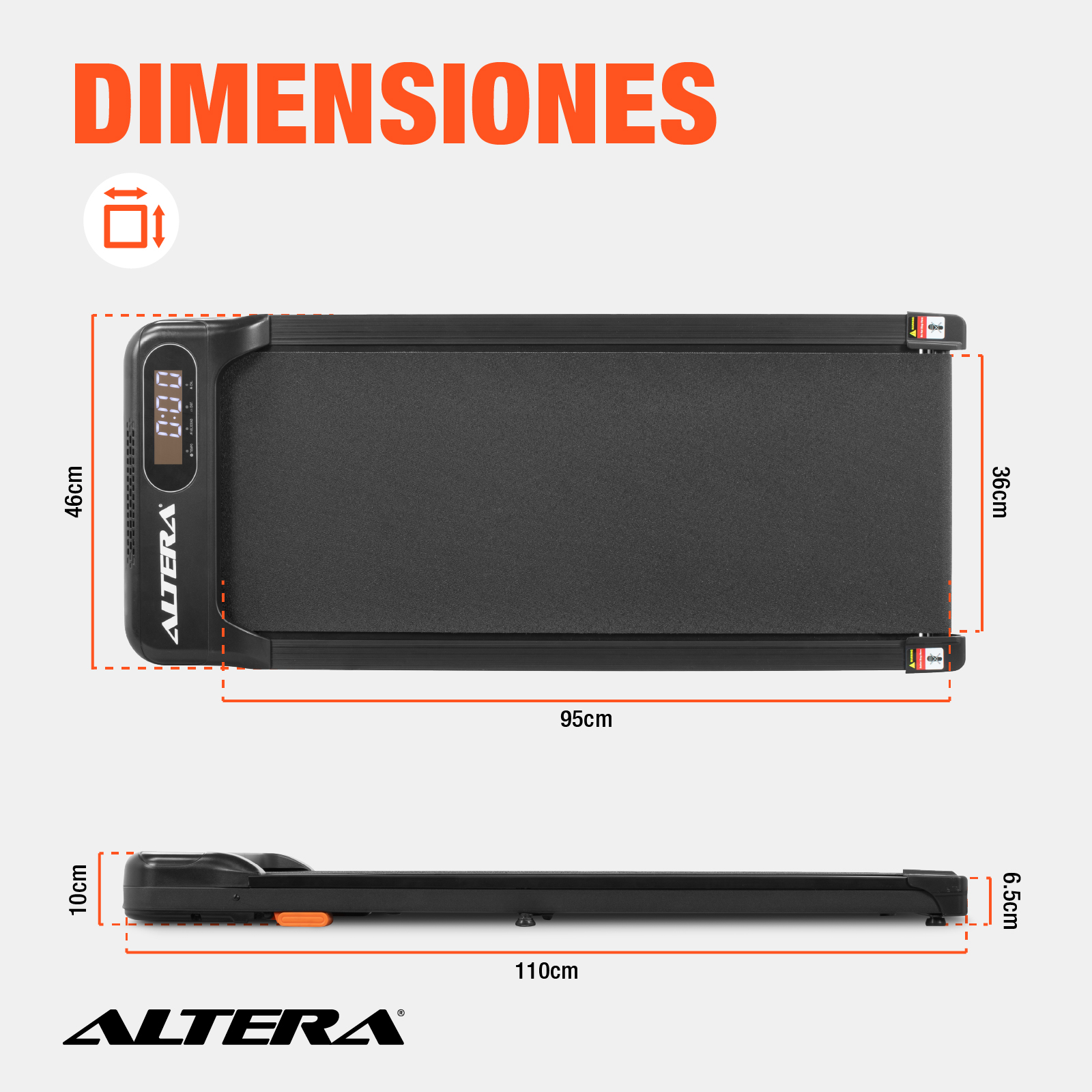 Caminadora Electrica Altera Walking Pad Control Elevacion