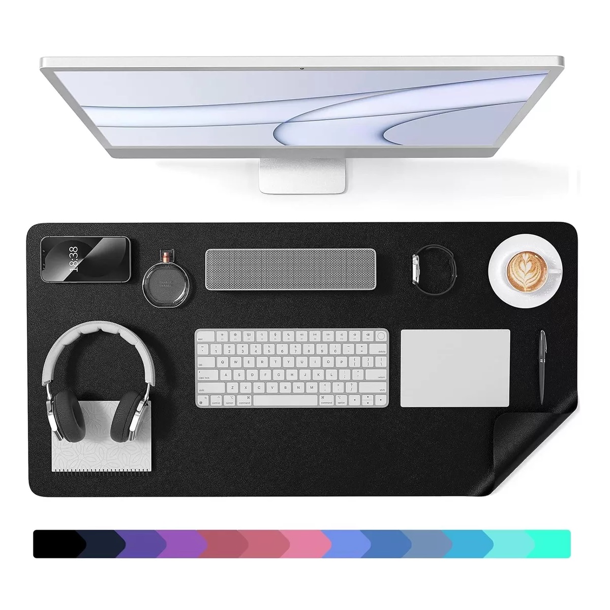 Mouse Pad Gamer Tapete Alfombrilla Escritorio Raton 80x40cm Gris Oscuro