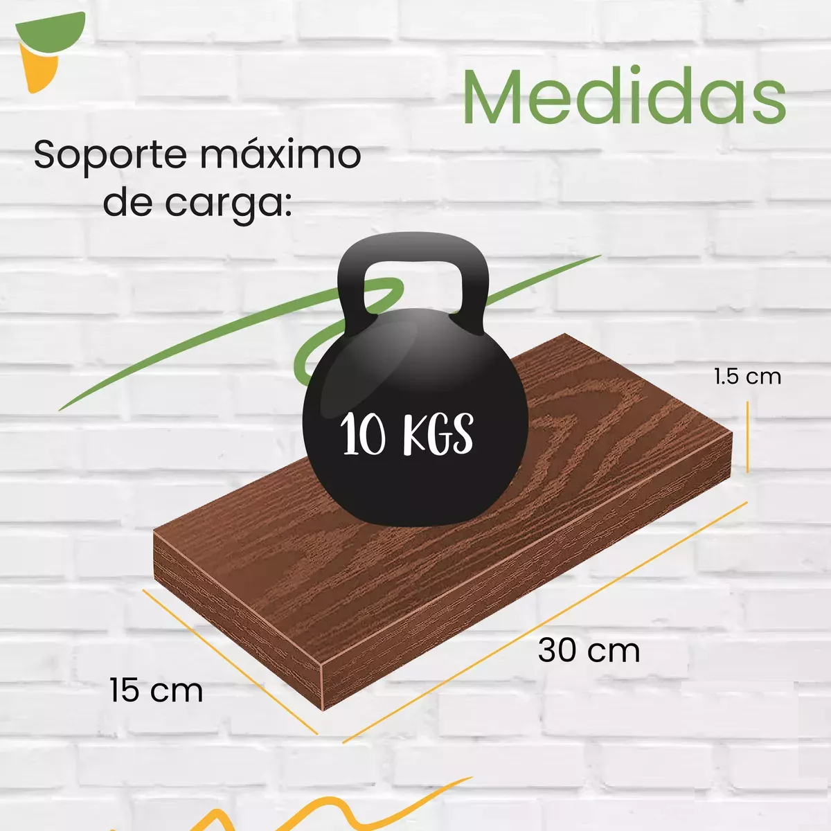 Repisas Flotantes Set De 3 Modernas Minimalistas 30 X 15 Cm, Marron