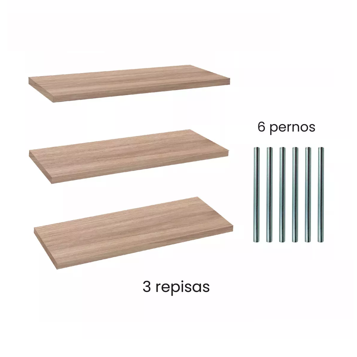 Repisas Flotantes Set De 3 Modernas Minimalistas 30 X 15 Cm, Marron