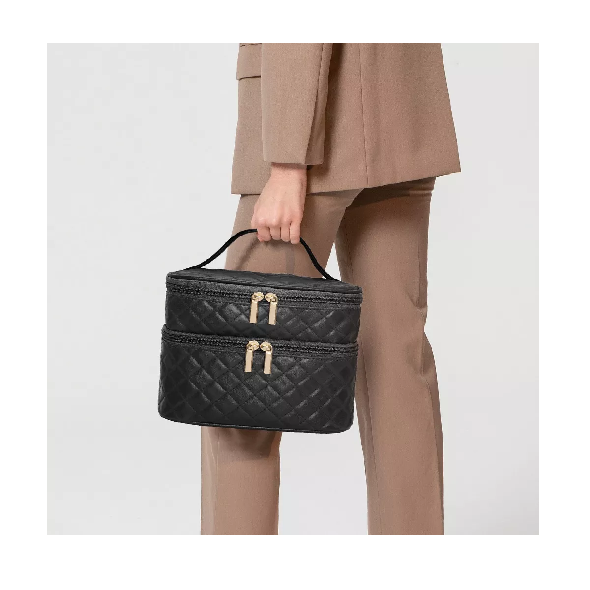 Estuches De Maquillaje Bolsa Cosmetiquera Set 2 Neceser Negro
