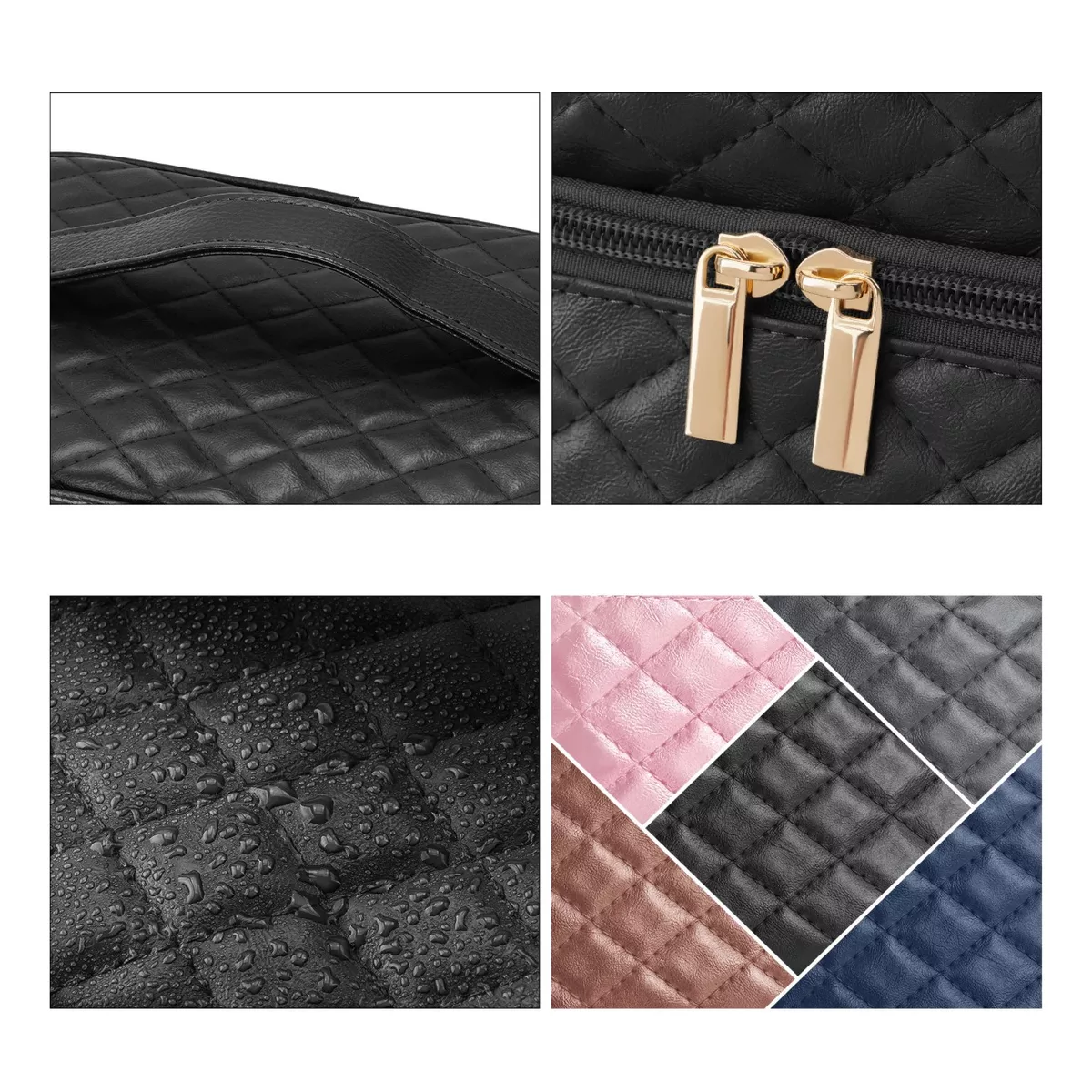 Estuches De Maquillaje Bolsa Cosmetiquera Set 2 Neceser Negro