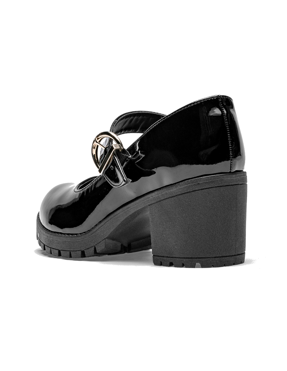 zapato mujer con tacon corte charol