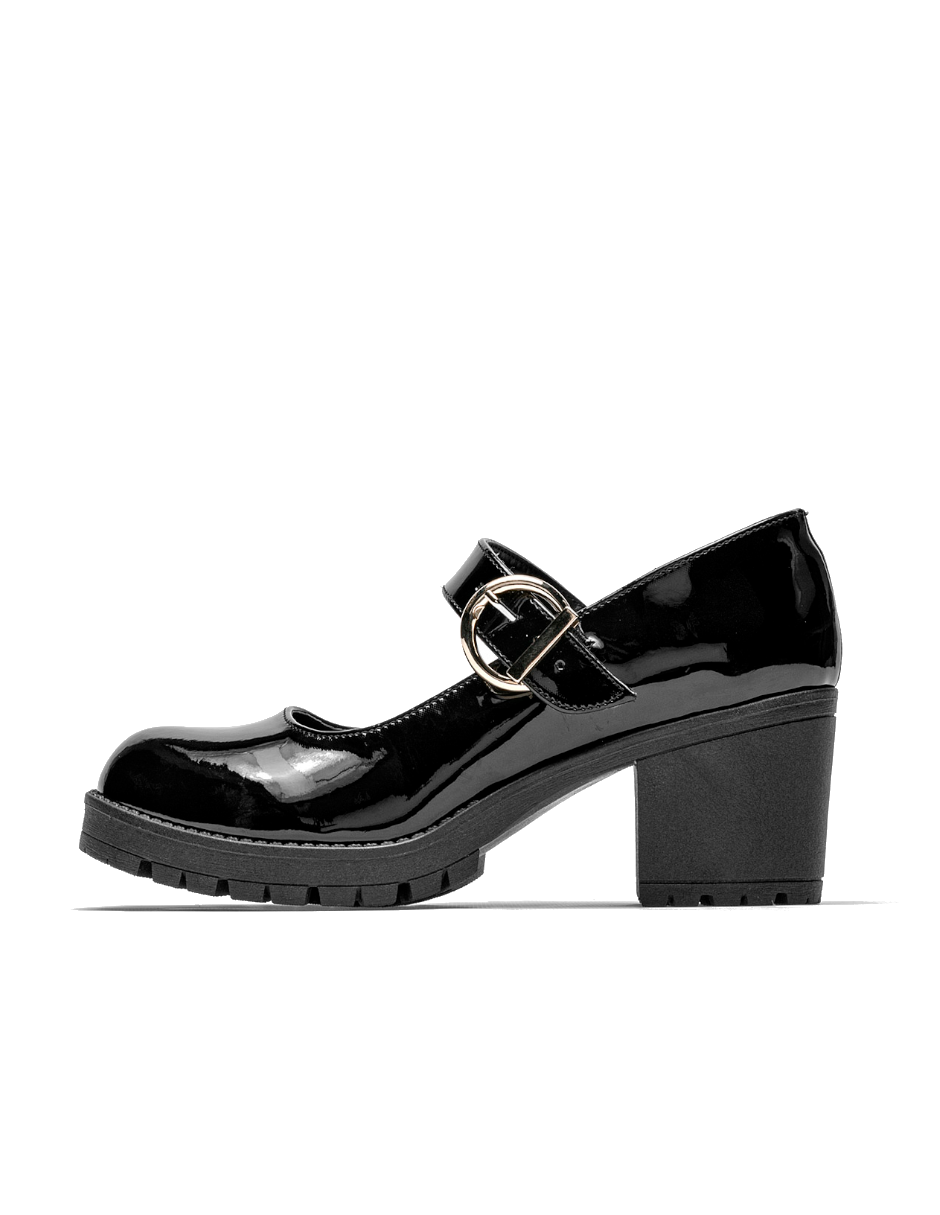 zapato mujer con tacon corte charol
