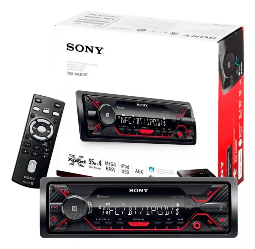 Auto Estéreo  SONY DSX-A410BT Usb iPod Aux Bluetooth Nfc Extrabass