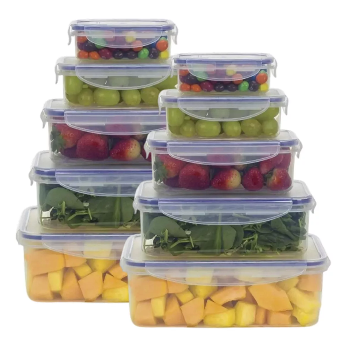 Recipientes Tuppers Hermeticos Plastico Cocina Contenedores 10 Pieza