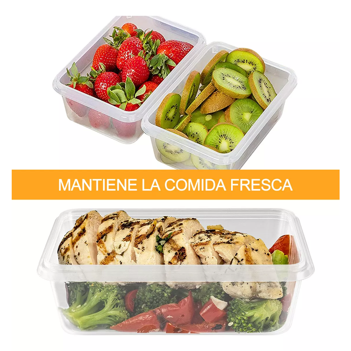 Recipientes Contenedores Plásticos Herméticos Color Blanco 20pcs
