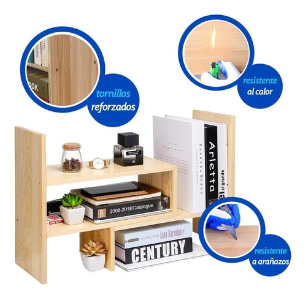 Organizador De Escritorio De Mdf Oficina Hogar De 2 Piezas Caqui