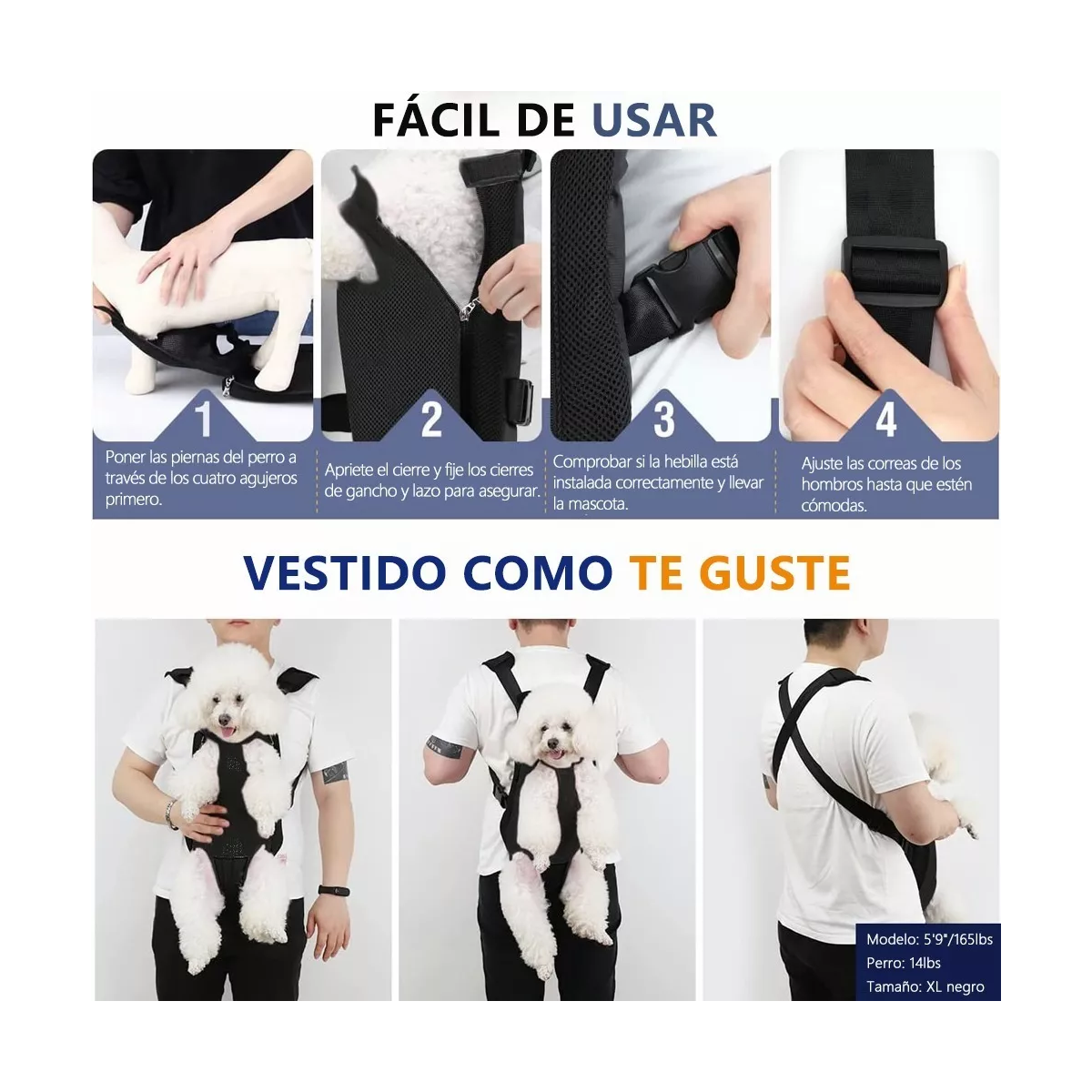 Mochila Cangurera Transportadora Perros Gatos Mascotas Bolsa
