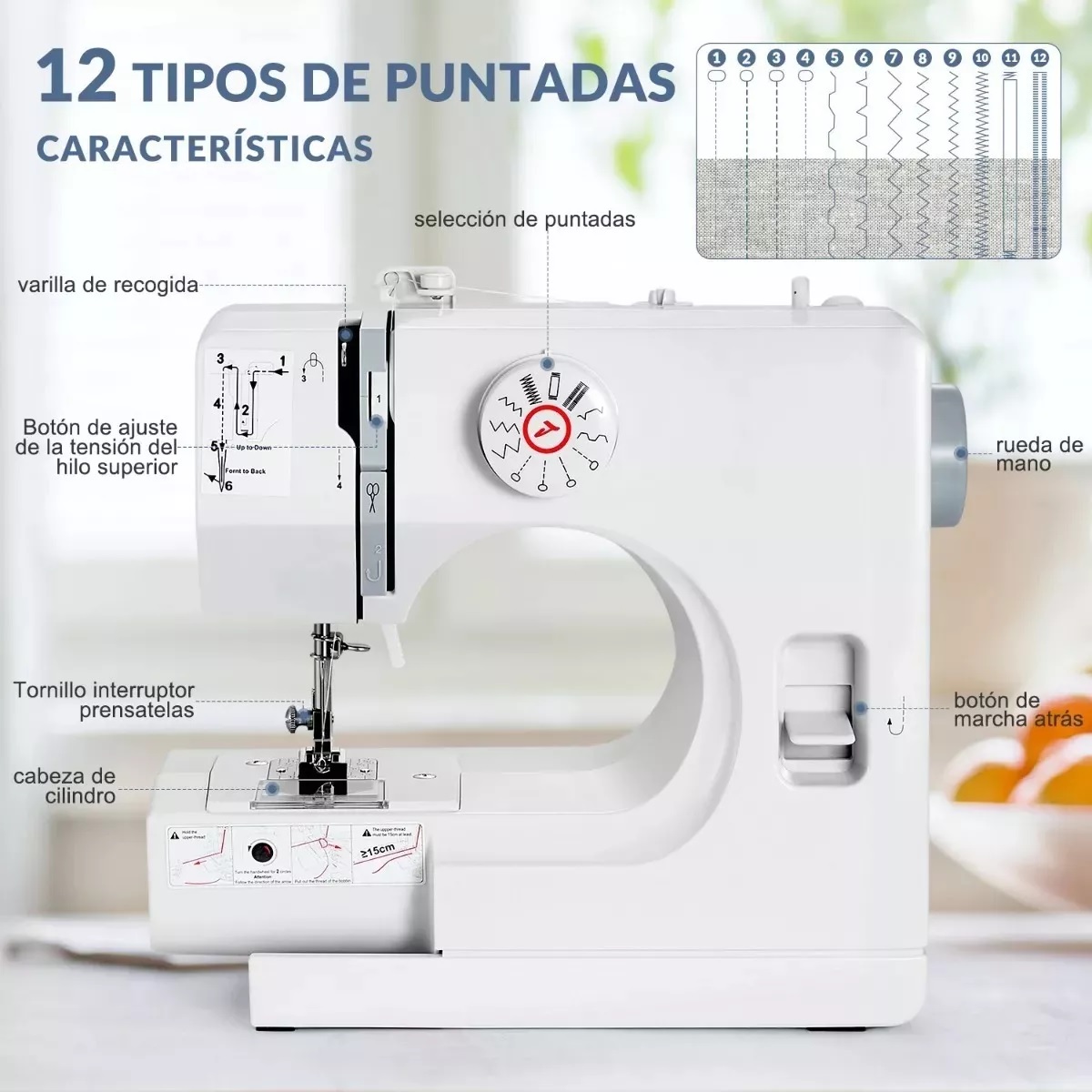 Máquina De Coser Eléctrica Doméstica Portátil Con Accesorios