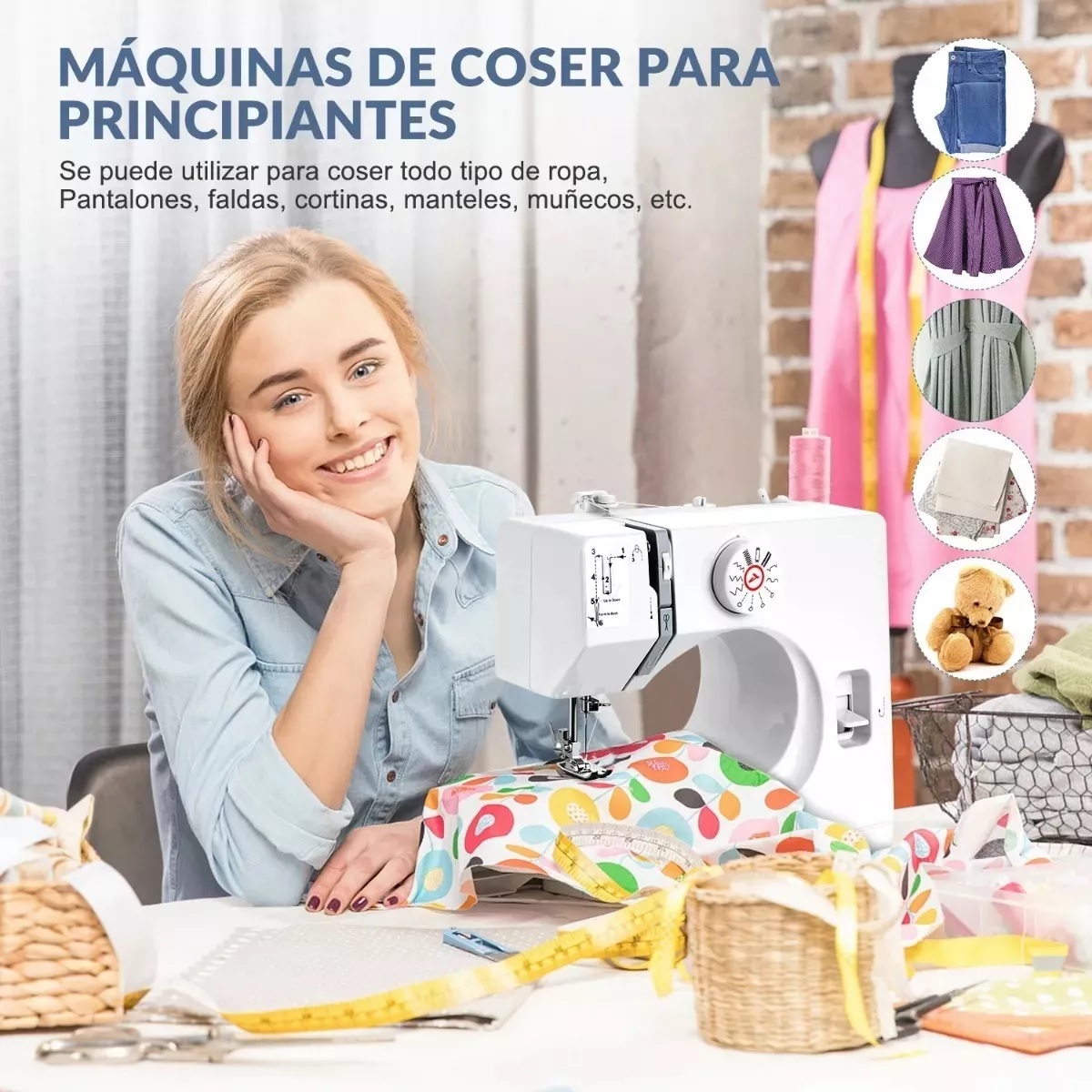 Máquina De Coser Eléctrica Doméstica Portátil Con Accesorios