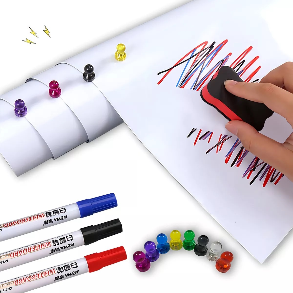 Papel Pizarra Blanco Autoadhesiva Vinilo Magnético Pizarra