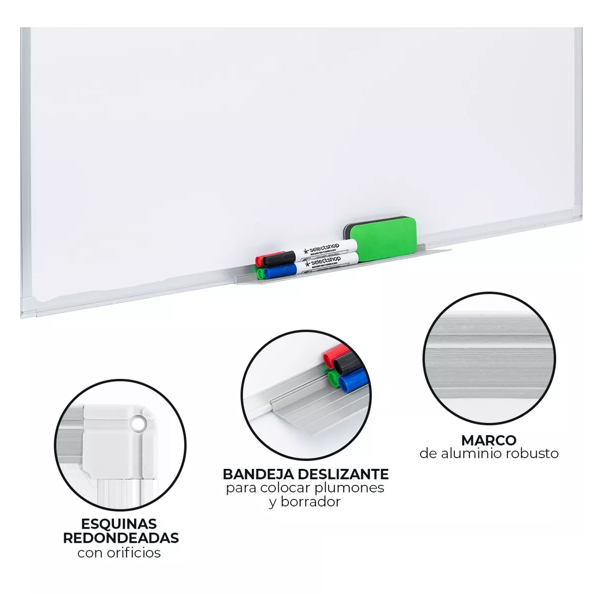 Pizarrón Blanco Magnético Pizarra 90x60cm Con 4 Marcadores