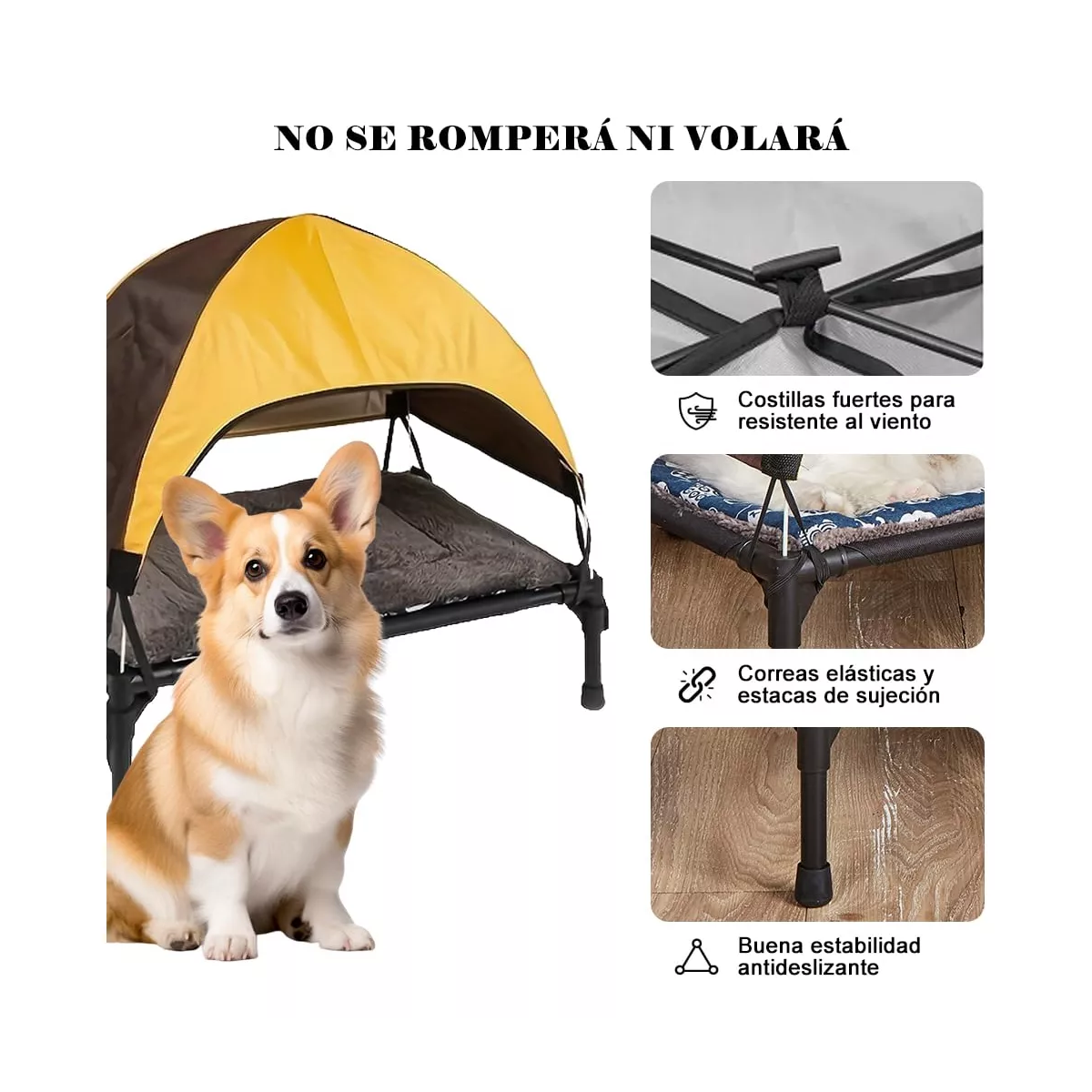 Corral Perros Pequeña Cama Elevada Mascotas Gatos Con Toldo