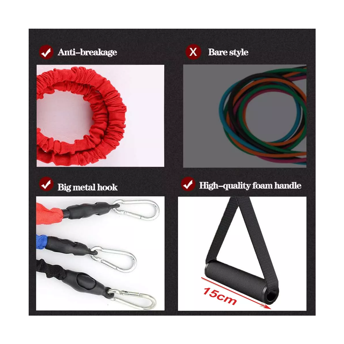 150lbs Kit De Banda De Resistencia Ligas Para Ejercicio 12pz