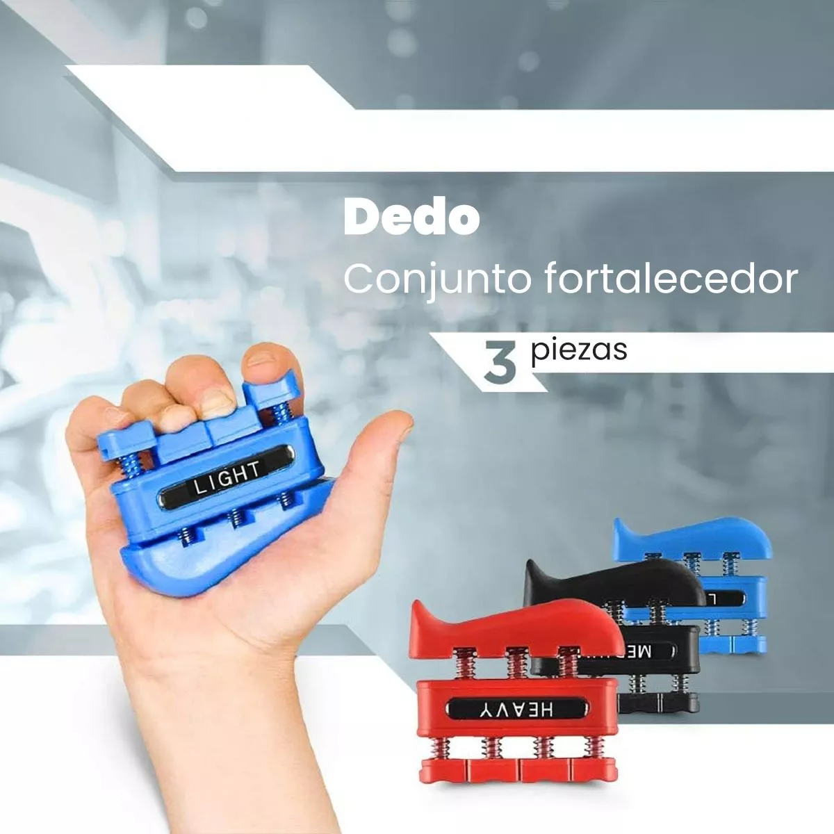 3 Pcs Ejercitador De Dedos Fortalecedor De Mano Fisioterapia