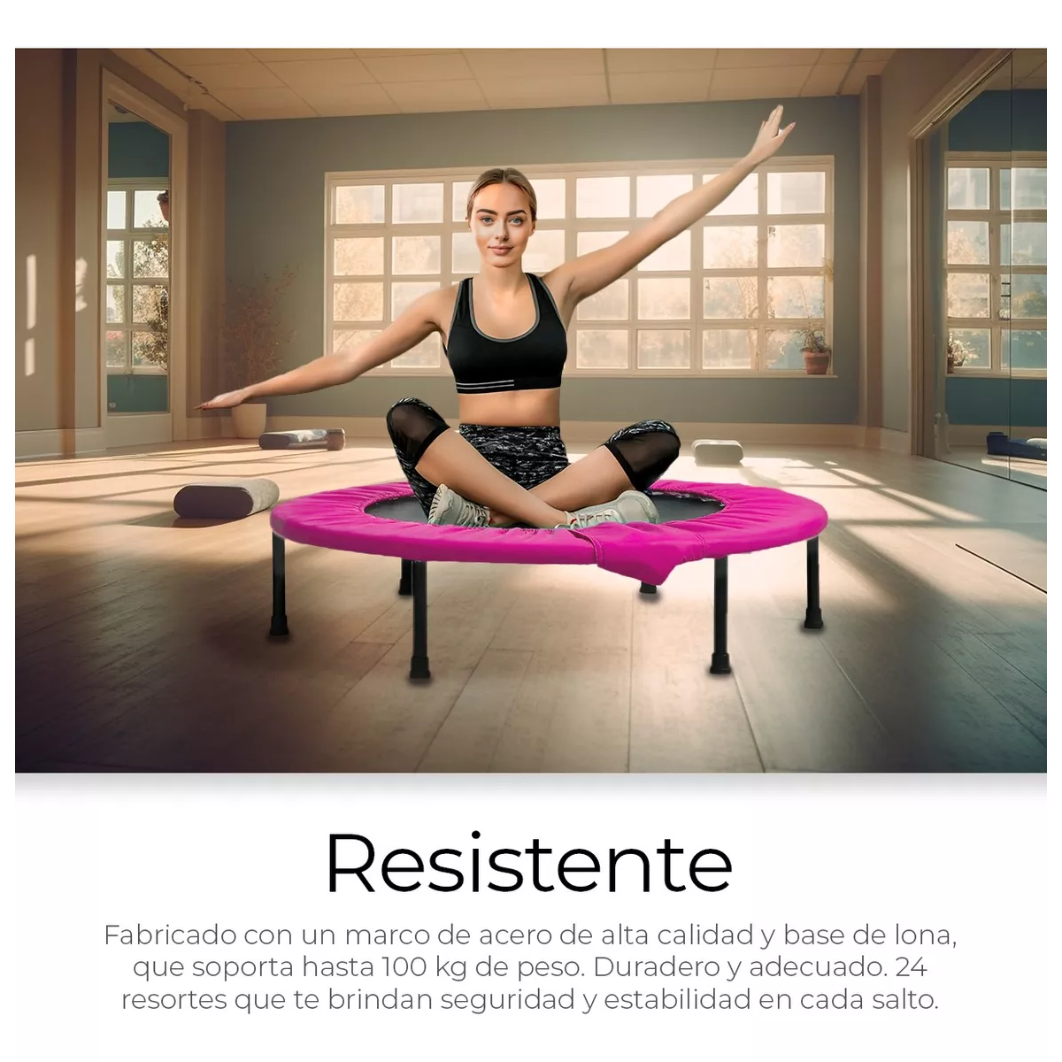 Mini Trampolín Brincolín Ejercicio Fitness Jumping Aeróbics Rosa