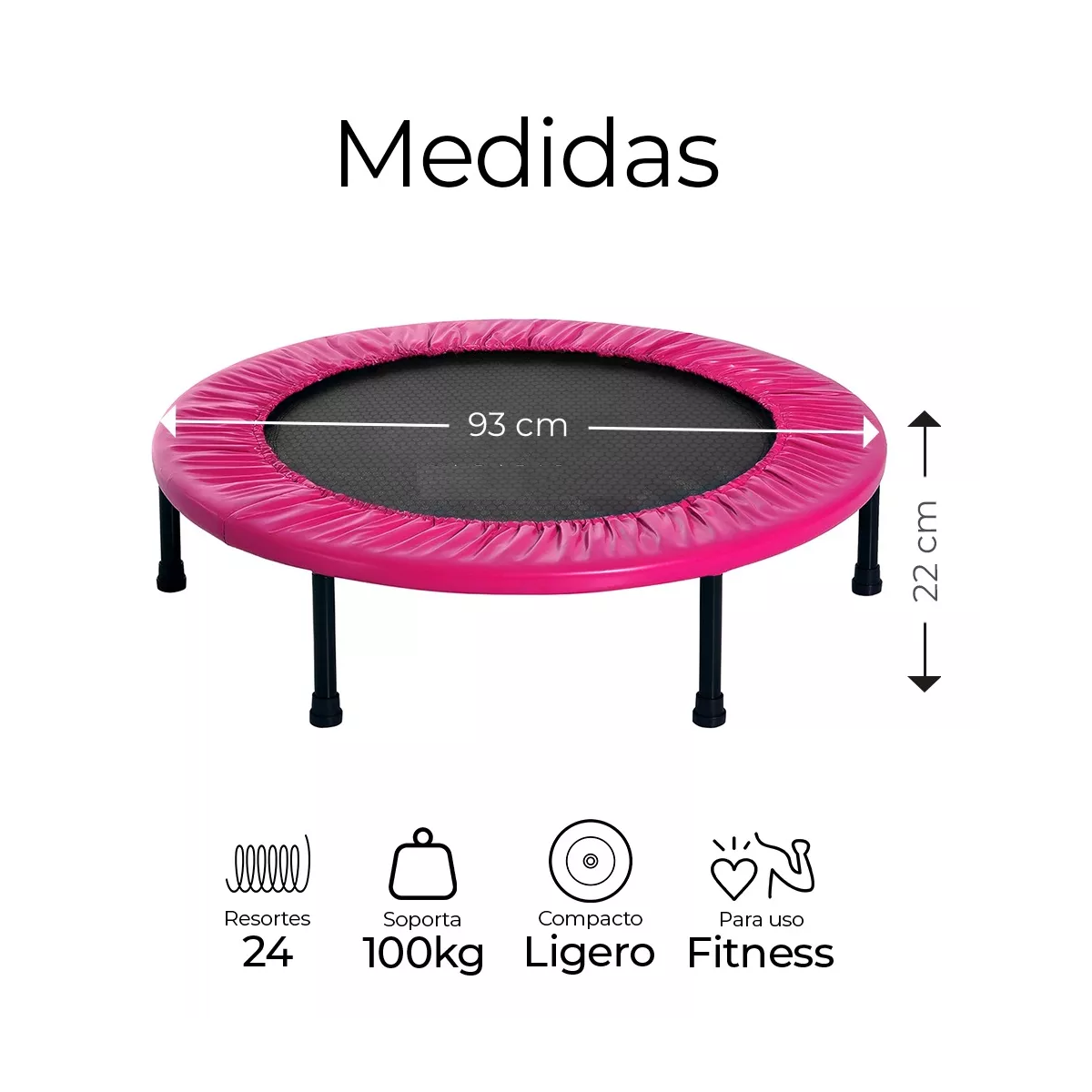 Mini Trampolín Brincolín Ejercicio Fitness Jumping Aeróbics Rosa
