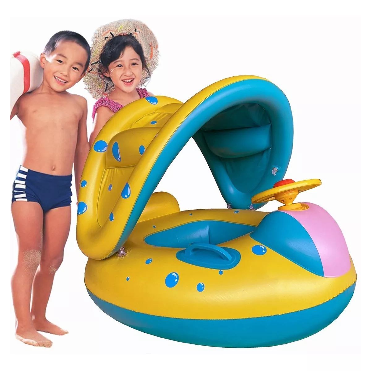 Salvavidas Flotante Albercas Para Bebés Con Toldo