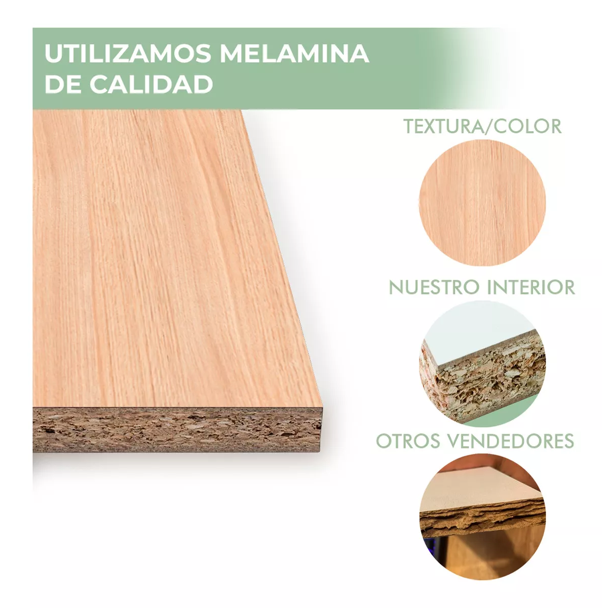 Kit 3 Repisas Flotantes Minimalistas 80x20 Cm Color Roble Merida
