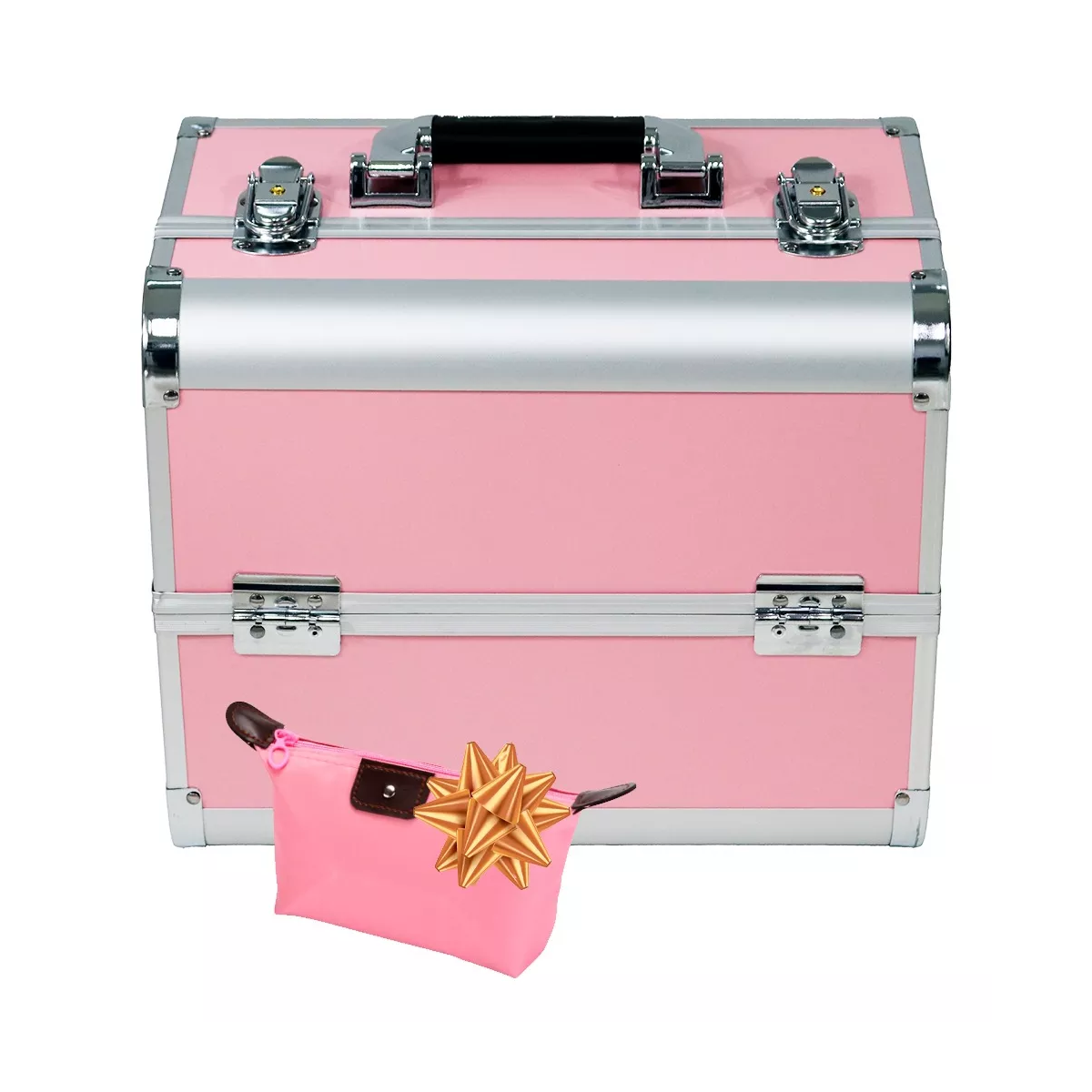 Neceser Maletin Reforzada Cosmetiquera Profesional Belleza Color Rosa