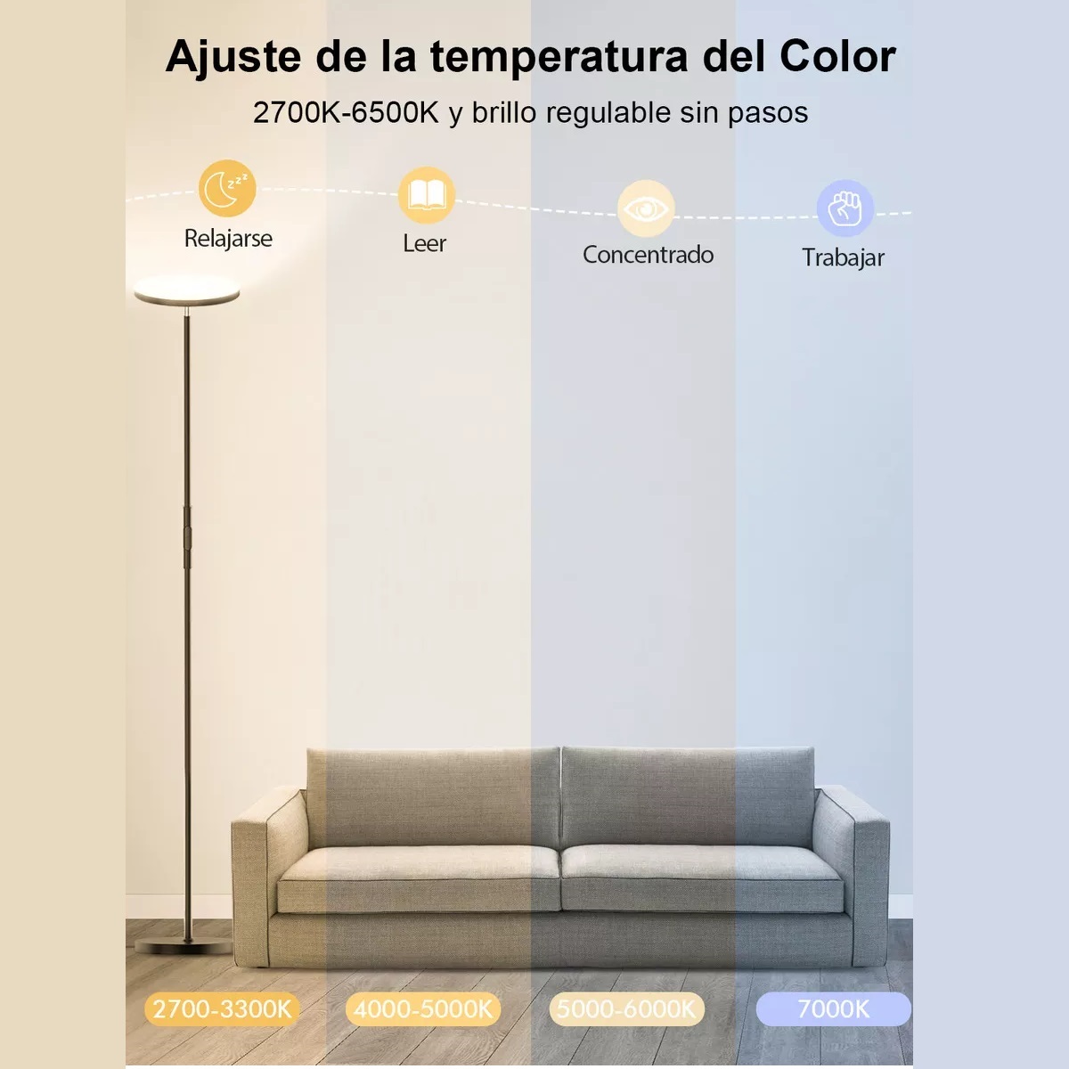 Wifi Lamparas De Pies Modernas Rgb Led Alexa Google 