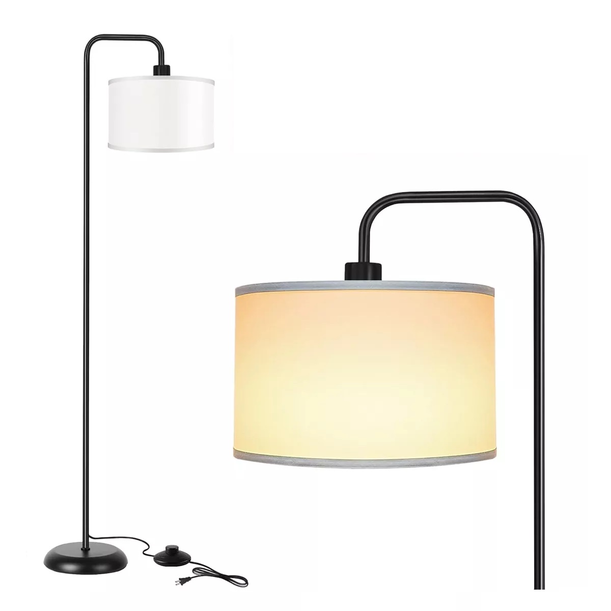 1.6m De Lámpara De Piso Moderna Minimalista De 3 Colores Negro