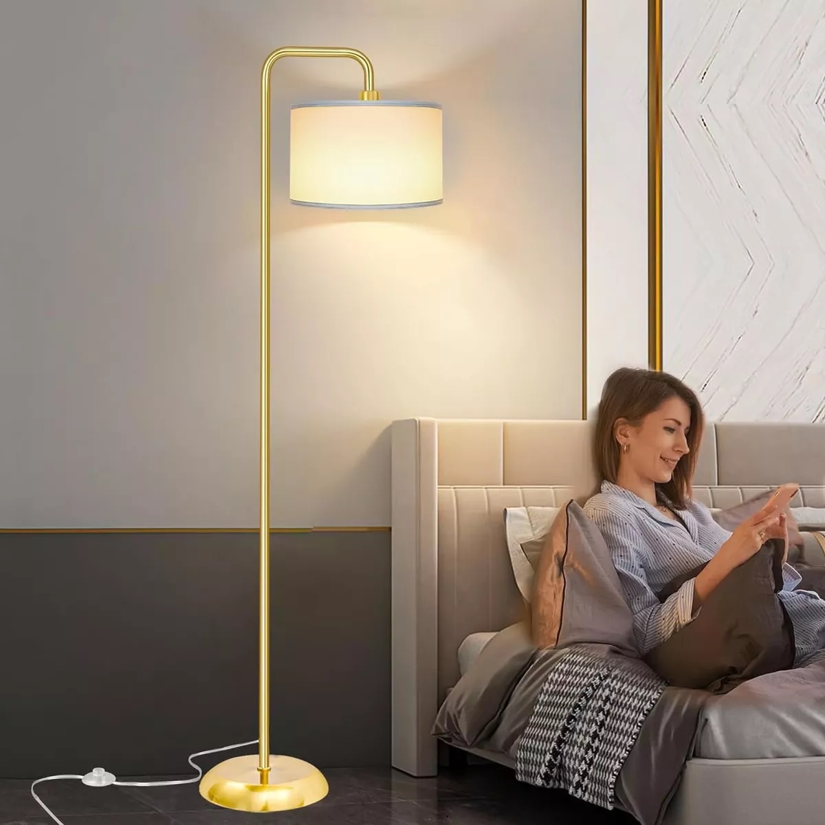 1.6m De Lámpara De Piso Moderna Minimalista De 3 Colores Dorado