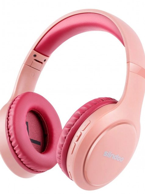 Diadema Auriculares inalámbricos con Bluetooth audífonos estéreo plegables rosa micrófono sonido HD