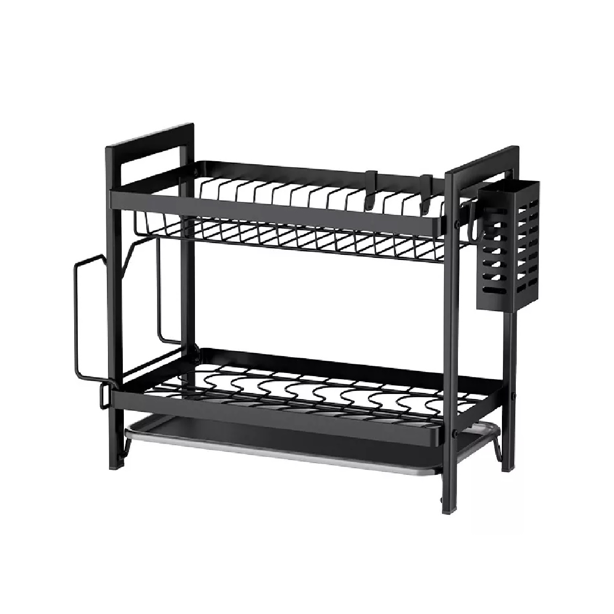 Escurridores De Trastes Organizacion Para Cocina 2 Niveles Color Negro