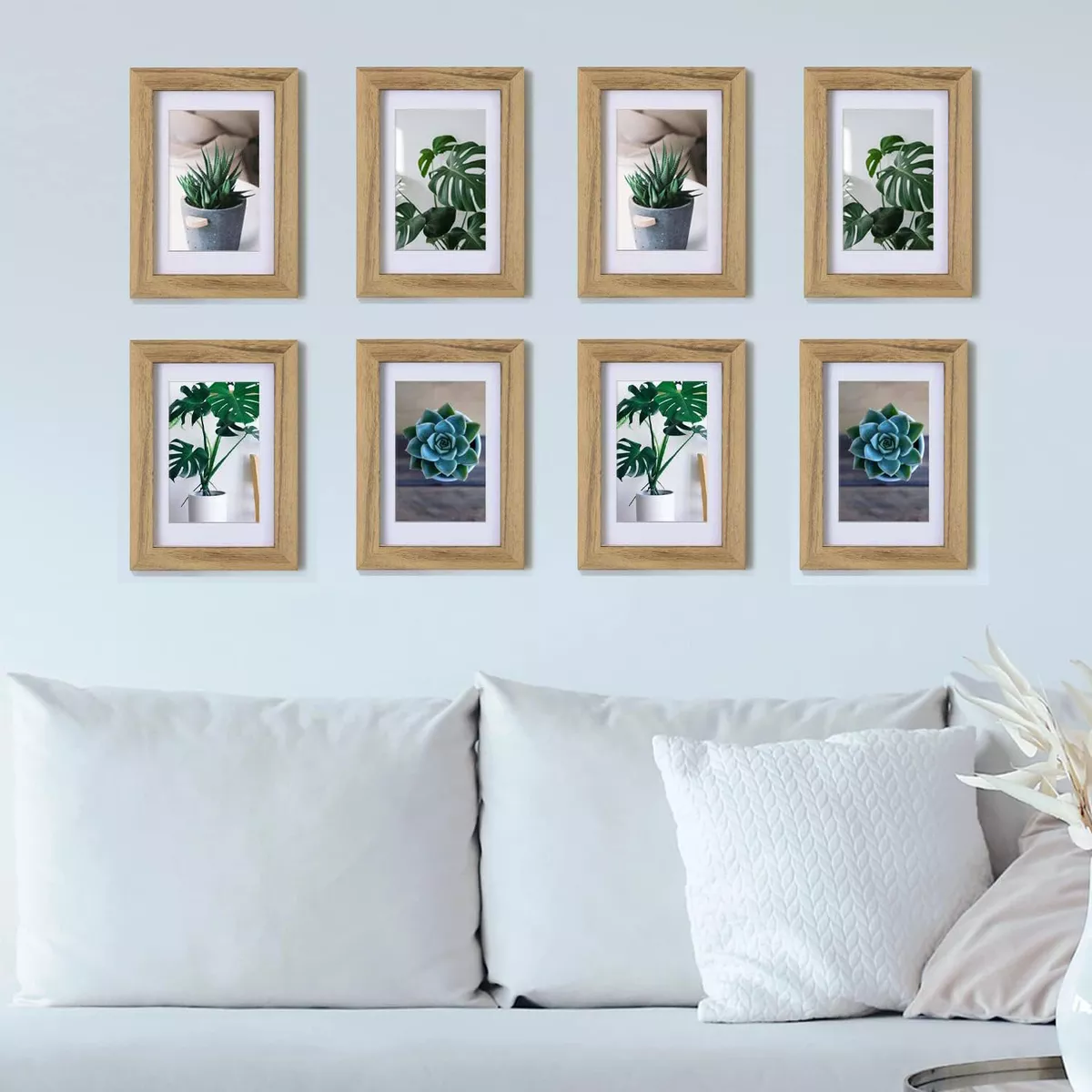 Marcos De Fotos Decorativos De 8 Piezas Marron Claro