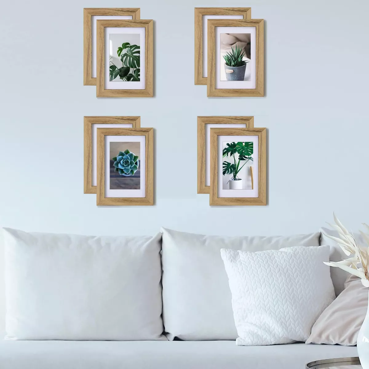 Marcos De Fotos Decorativos De 8 Piezas Marron Claro