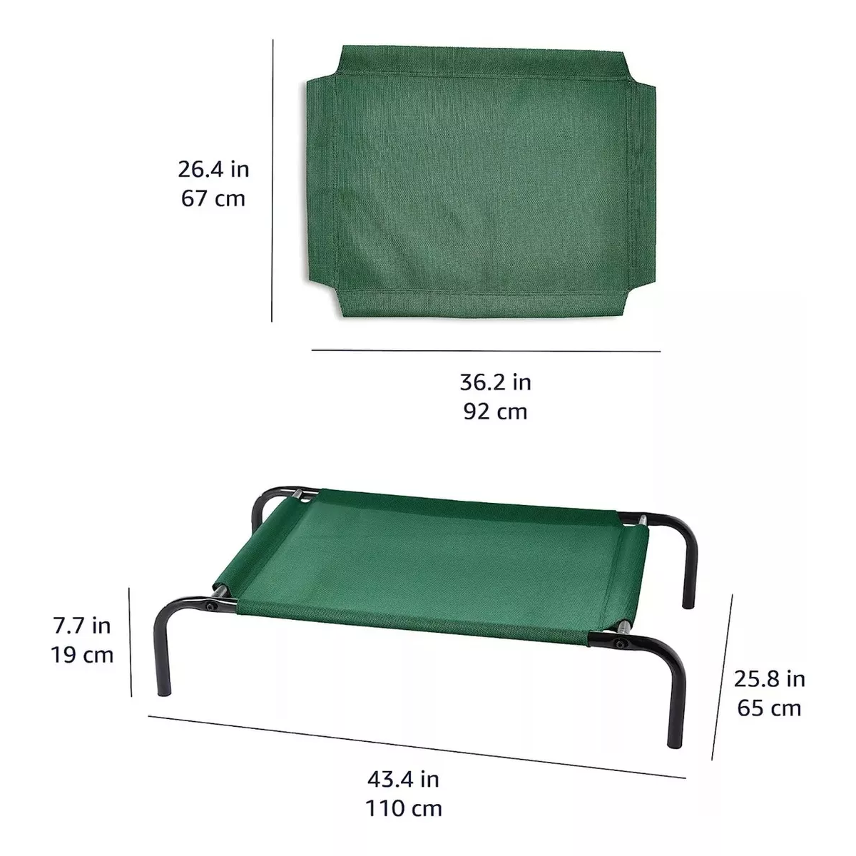 Cama Elevada Para Perro Mediano Resistente Portátil Color Verde