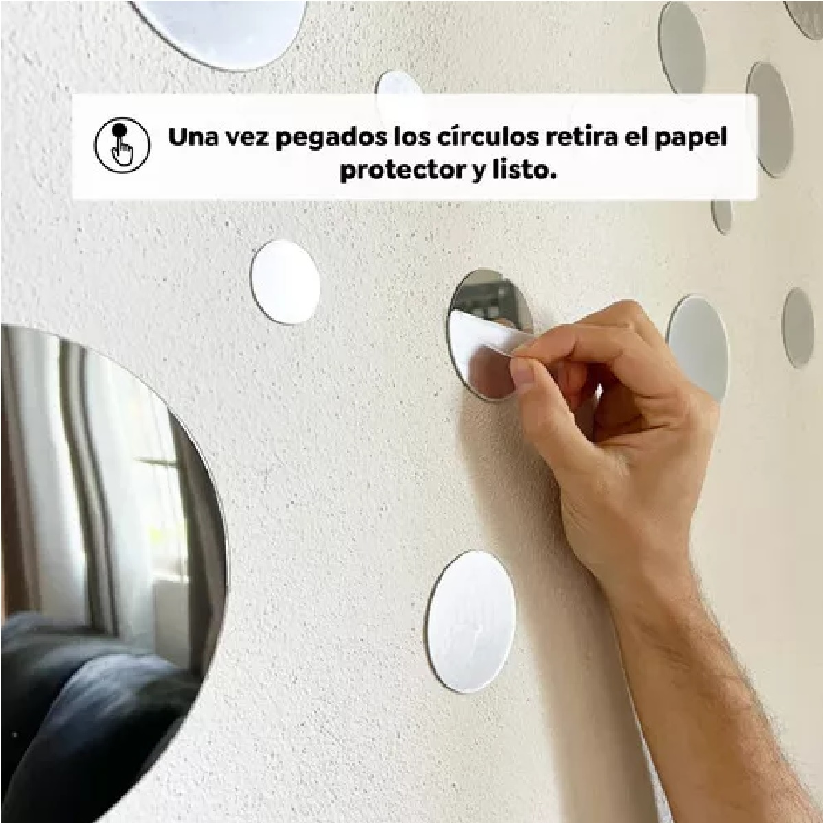 26 Espejos Circulares Decoración Marco Plateado