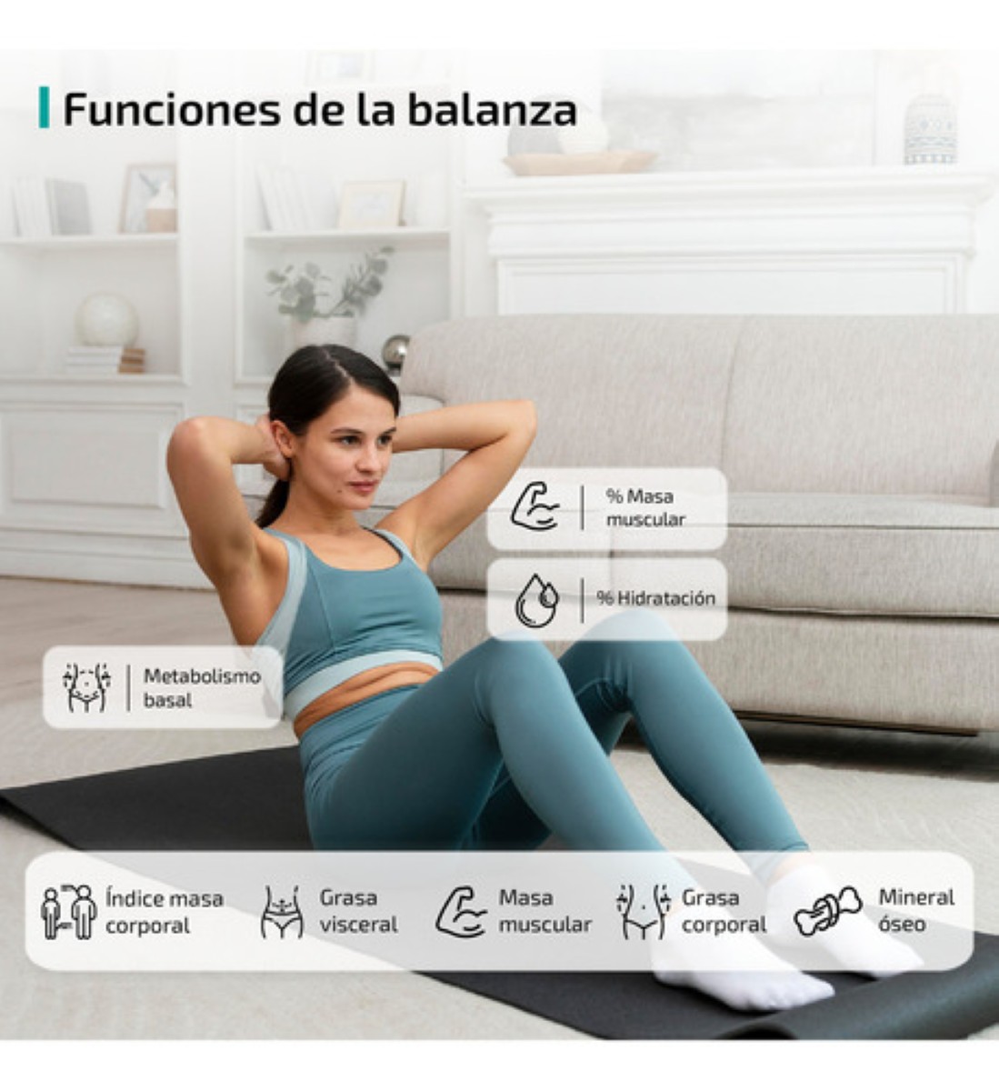 Bascula Digital Bioimpedancia Inteligente 180 Kg Peso Personas Pesa Corporal negro
