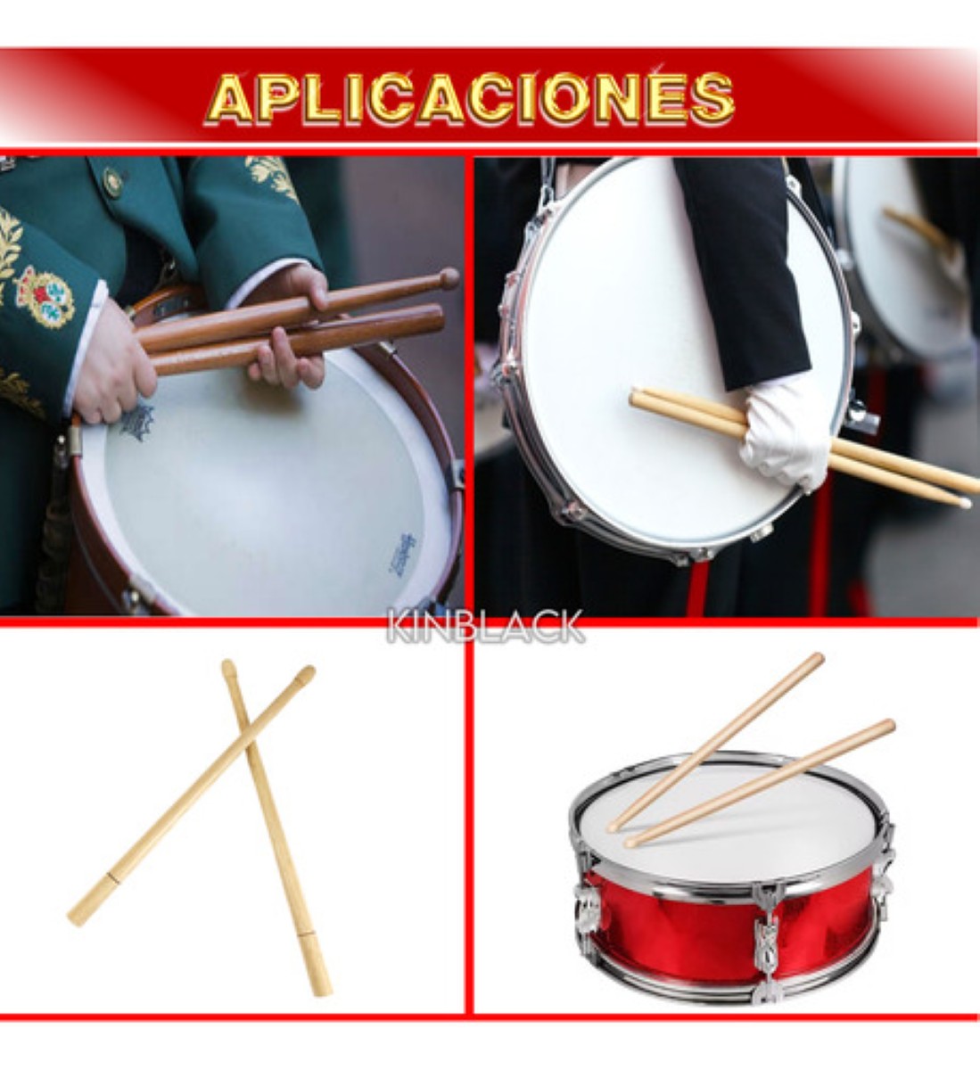 Baquetas Para Tambor De Banda De Guerra Encino marron