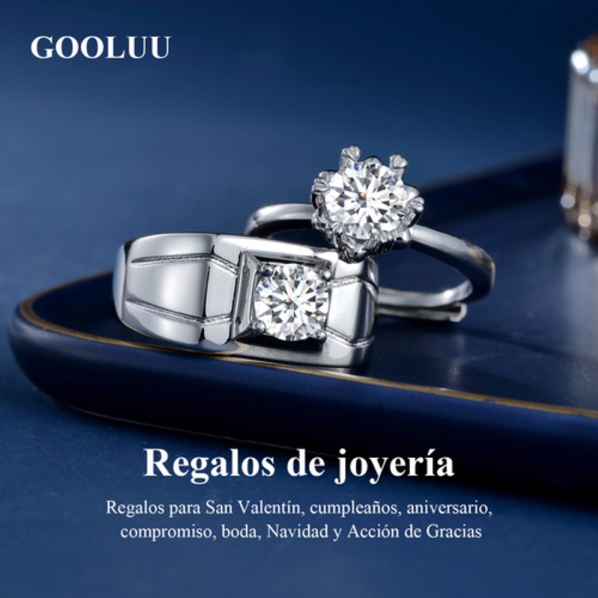 2 Anillos De Pareja Plata 925 Compromiso Promesa Ajustable plata