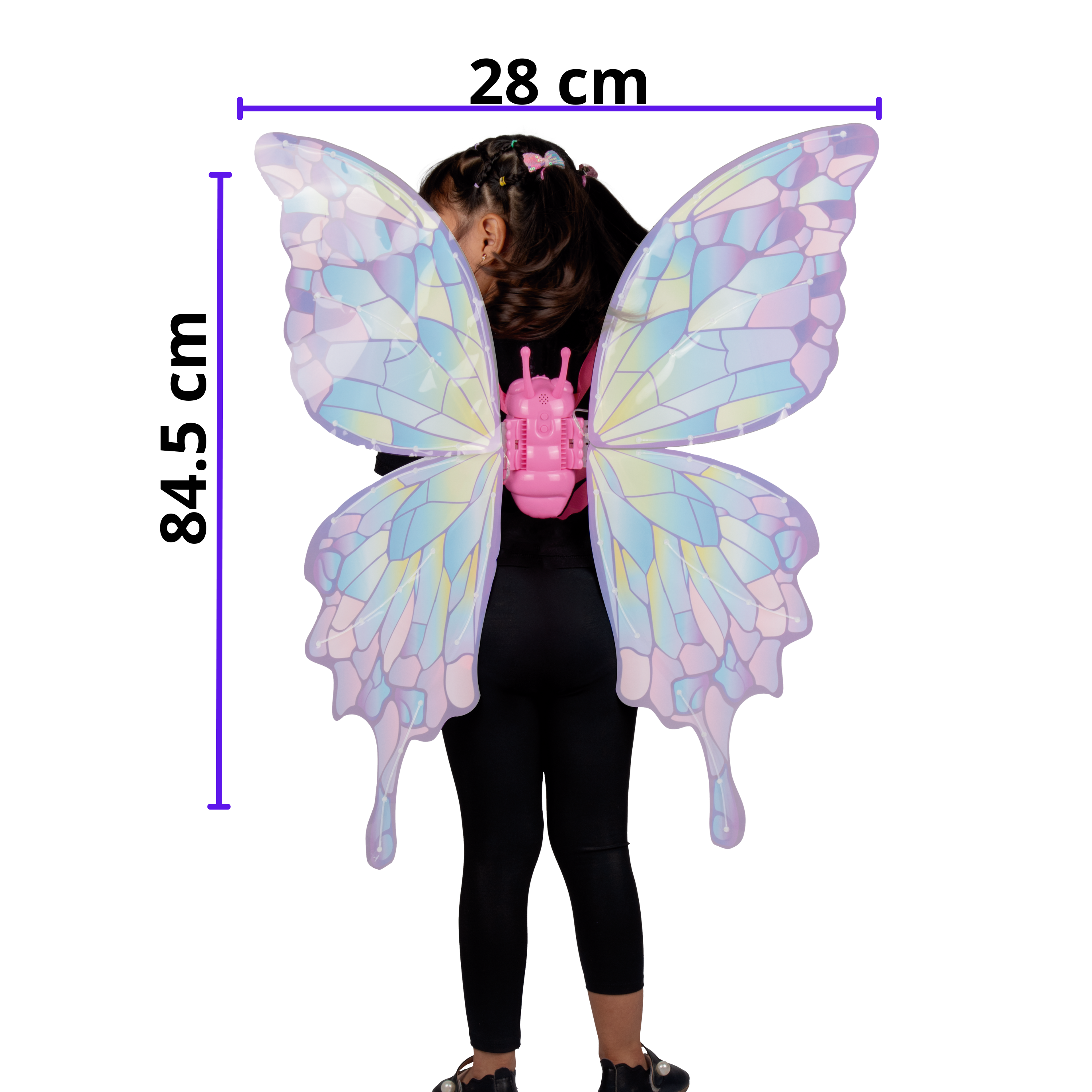 Alas De Mariposa  para Niña, Animadas Con Luz Y Movimiento, Accesorio para disfraz de Mariposa