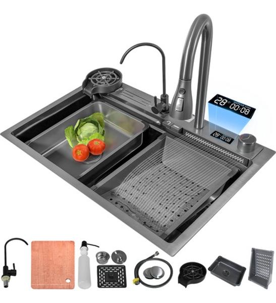 Tarja Fregadero Cocina Accesorios Premium 68x44.5x24.5cm Negro Gutstark Home