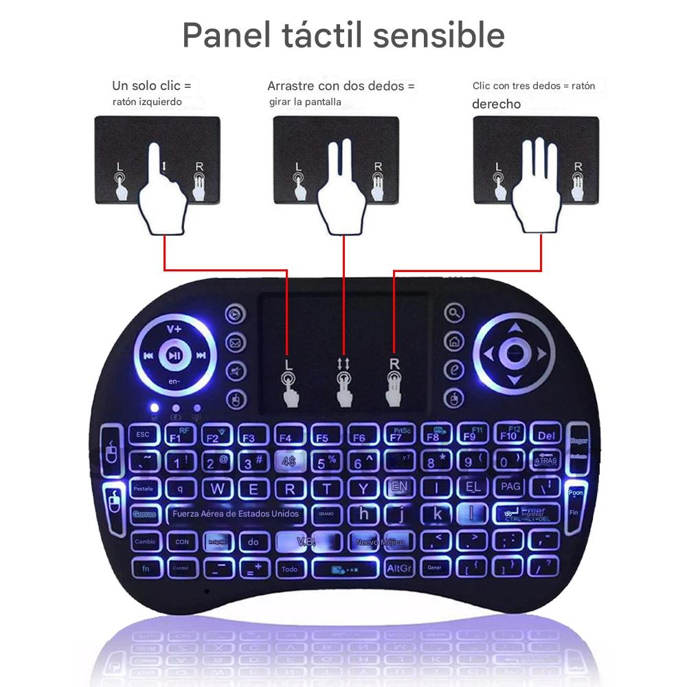 Mini Teclado Pc Inalambrico Bluetooth Touchpad Iluminado gamer consola tv box smart tv pantalla led.