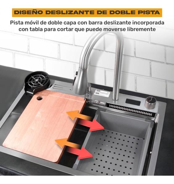 Tarja Fregadero Cocina Accesorios Premium 68x44.5x24.5cm Plata Gutstark Home