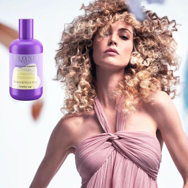 Inebrya No Yellow Shampoo 300ml Matizador Profesional Rubio y Decolorado
