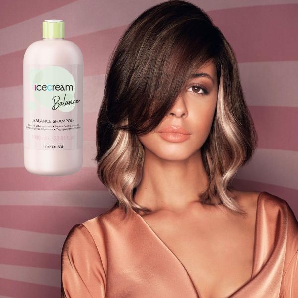 Inebrya Ice Cream Balance Shampoo Profesional Antigrasa 1000ml Limpieza Profunda