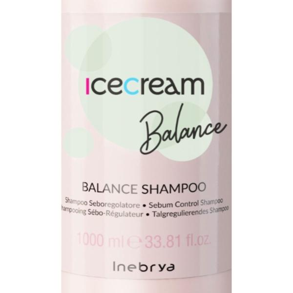 Inebrya Ice Cream Balance Shampoo Profesional Antigrasa 1000ml Limpieza Profunda