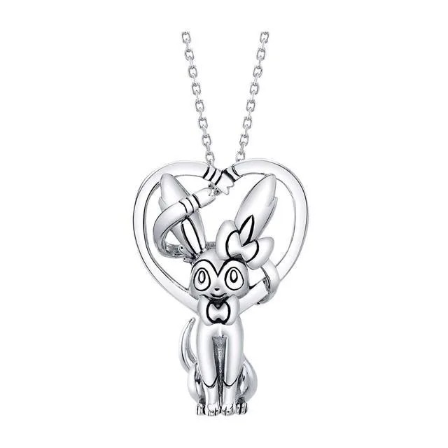 Collar Colgante Metal Poke Sylveon 3D Japon Plateado